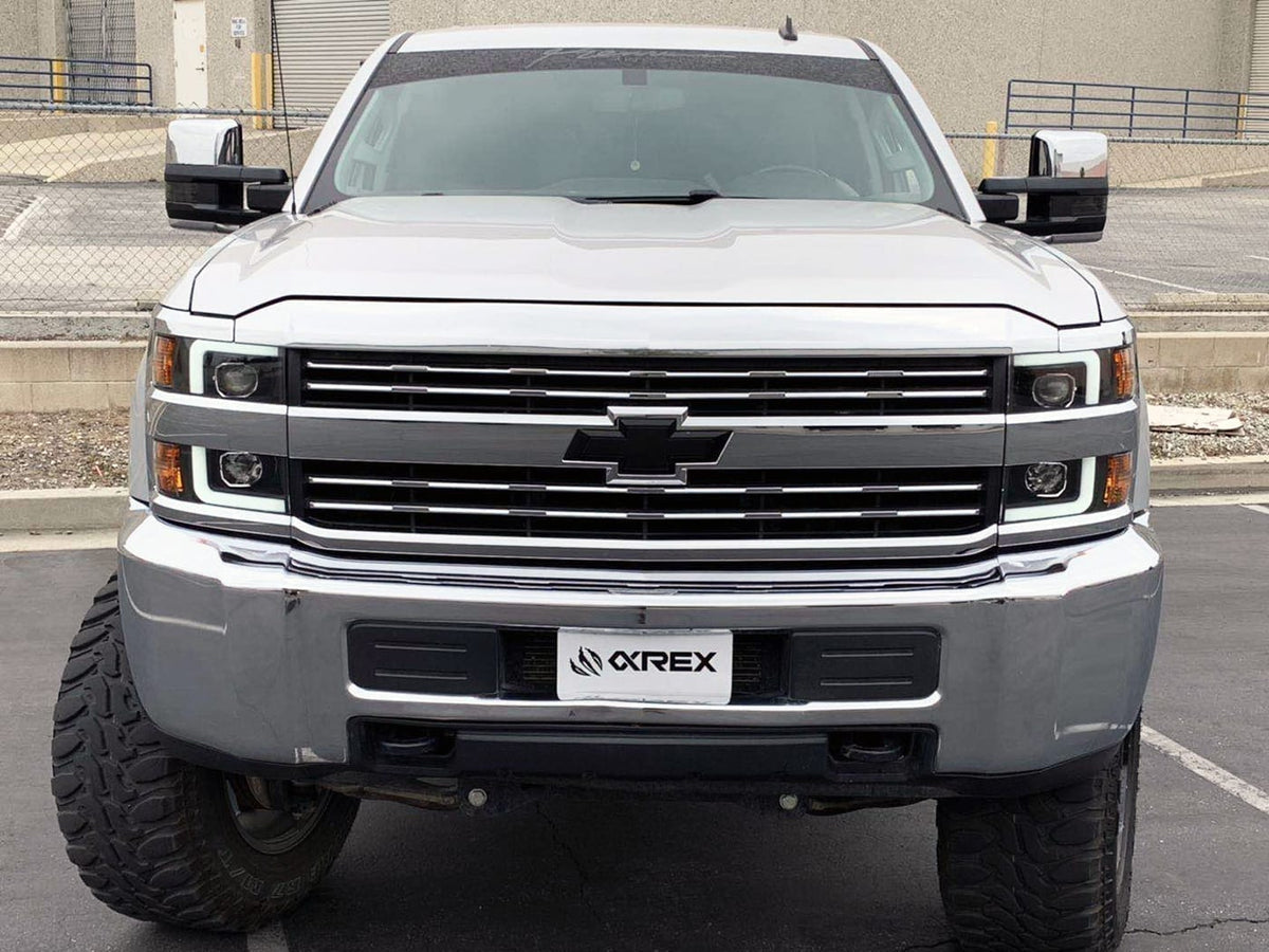 AlphaRex PRO-Series Halogen Projector Headlights for Chevrolet Silverado HD 2500/3500 - Black