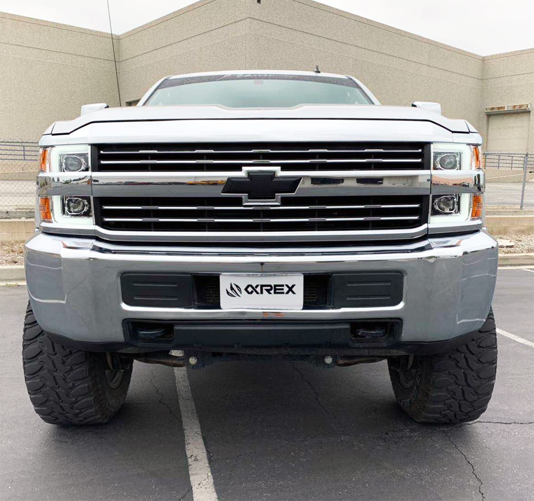 AlphaRex LUXX-Series LED Projector Headlights for Chevrolet Silverado HD 2500/3500 - Chrome