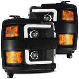AlphaRex PRO-Series Halogen Projector Headlights for Chevrolet Silverado HD 2500/3500 - Jet Black