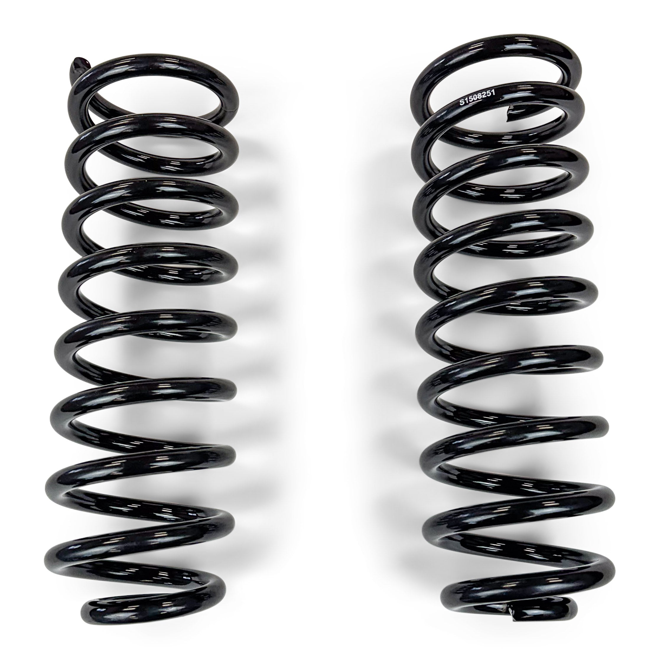 Pair of black coil springs for off-road vehicle suspension upgrades