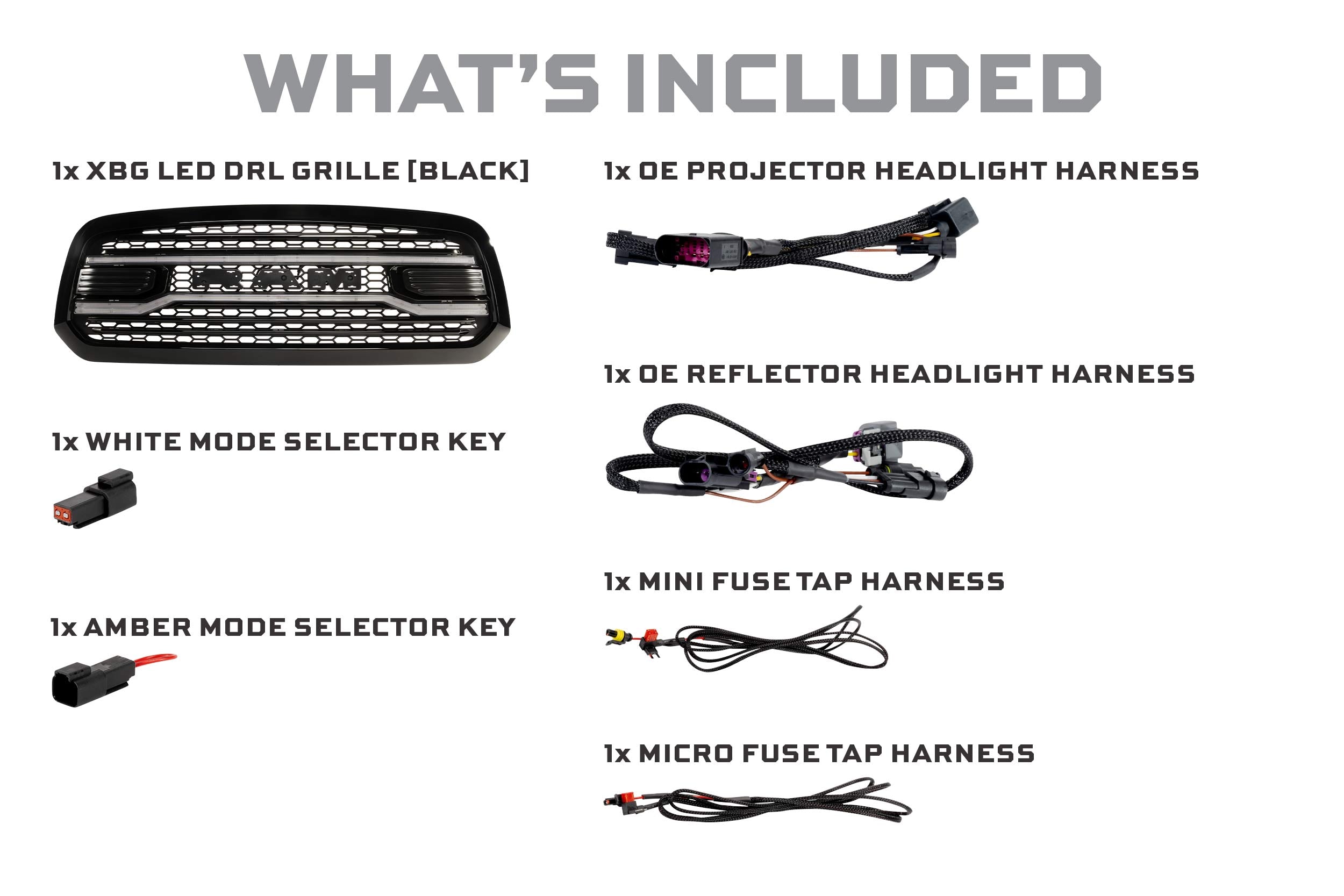 Morimoto Dodge Ram 1500 Classic XBG LED DRL Grille (Black) (19-24)
