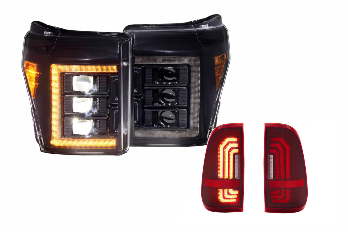 11-16 Ford Super Duty Amber DRL Heads and Red Tails