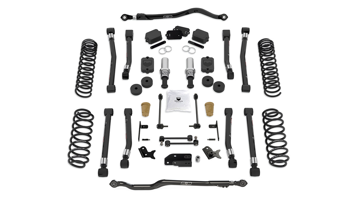 TeraFlex JL 4dr: 3.5" Alpine RT3 Outback Overland Short Arm Suspension System - No Shocks
