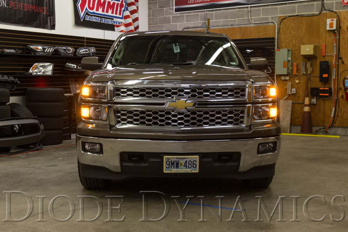 Diode Dynamics XP80 front turn signal LED for 2014-2018 Chevrolet Silverado – lit