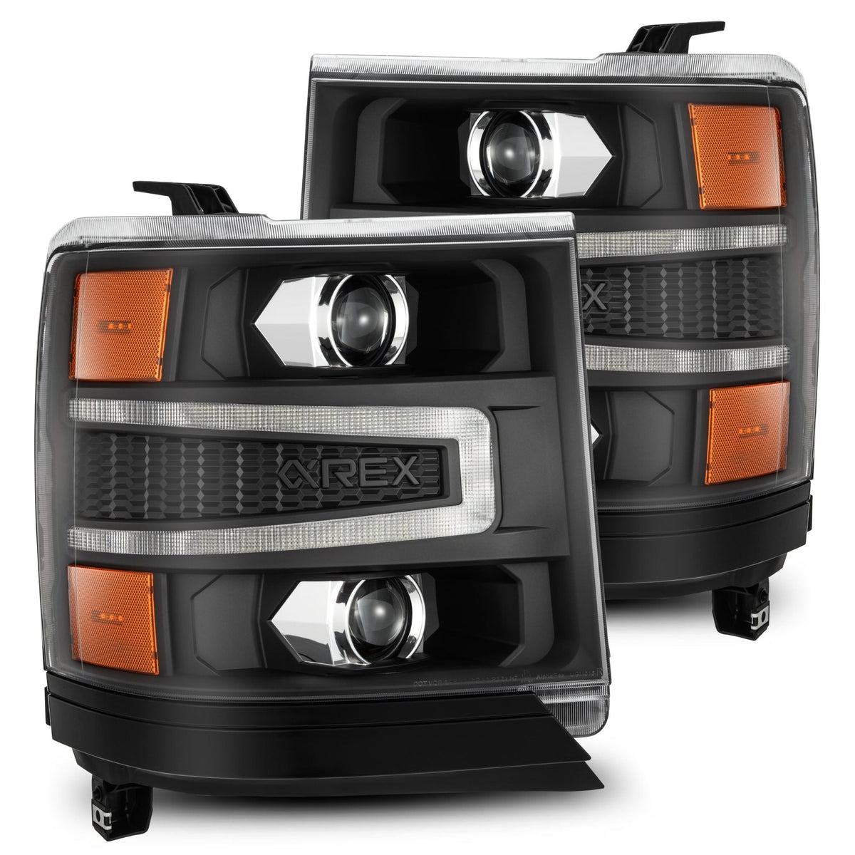 AlphaRex LUXX-Series LED Projector Headlights for Chevrolet Silverado 1500 - Black