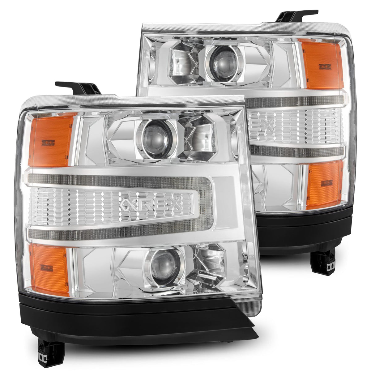 AlphaRex LUXX-Series LED Projector Headlights for Chevrolet Silverado 1500 - Chrome