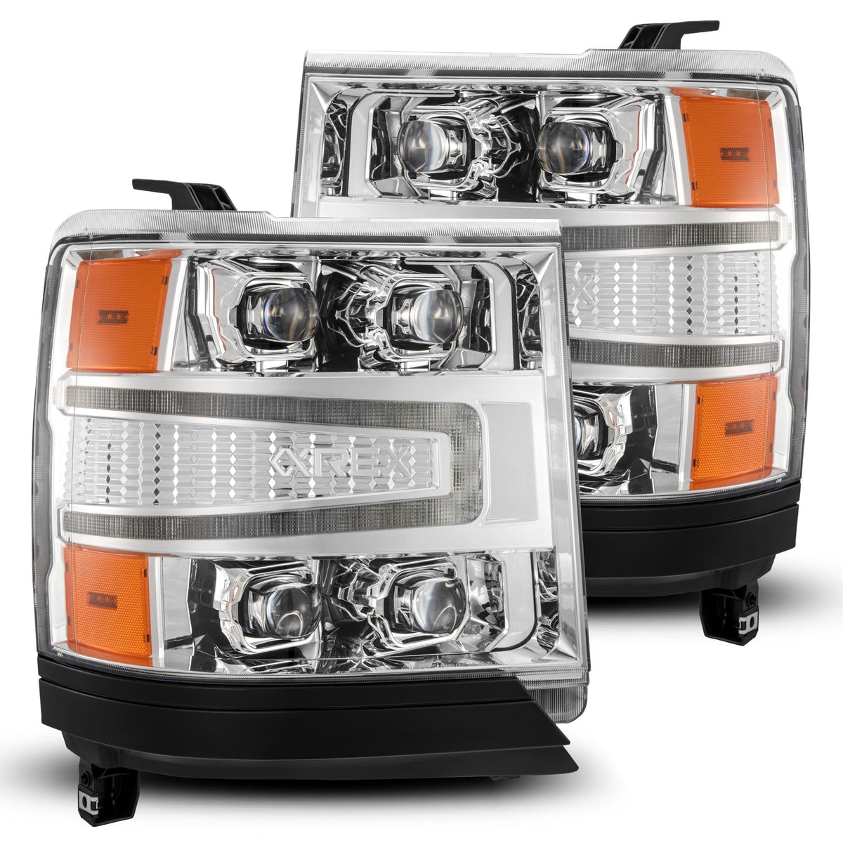 AlphaRex NOVA-Series LED Projector Headlights for Chevrolet Silverado 1500 - Chrome