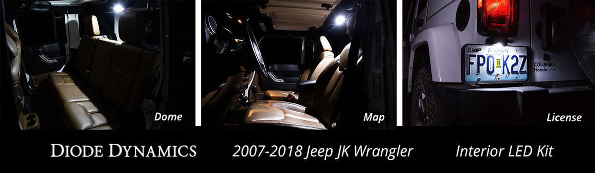 Diode Dynamics interior LED conversion kit for 2007-2018 Jeep JK Wrangler – kit contents
