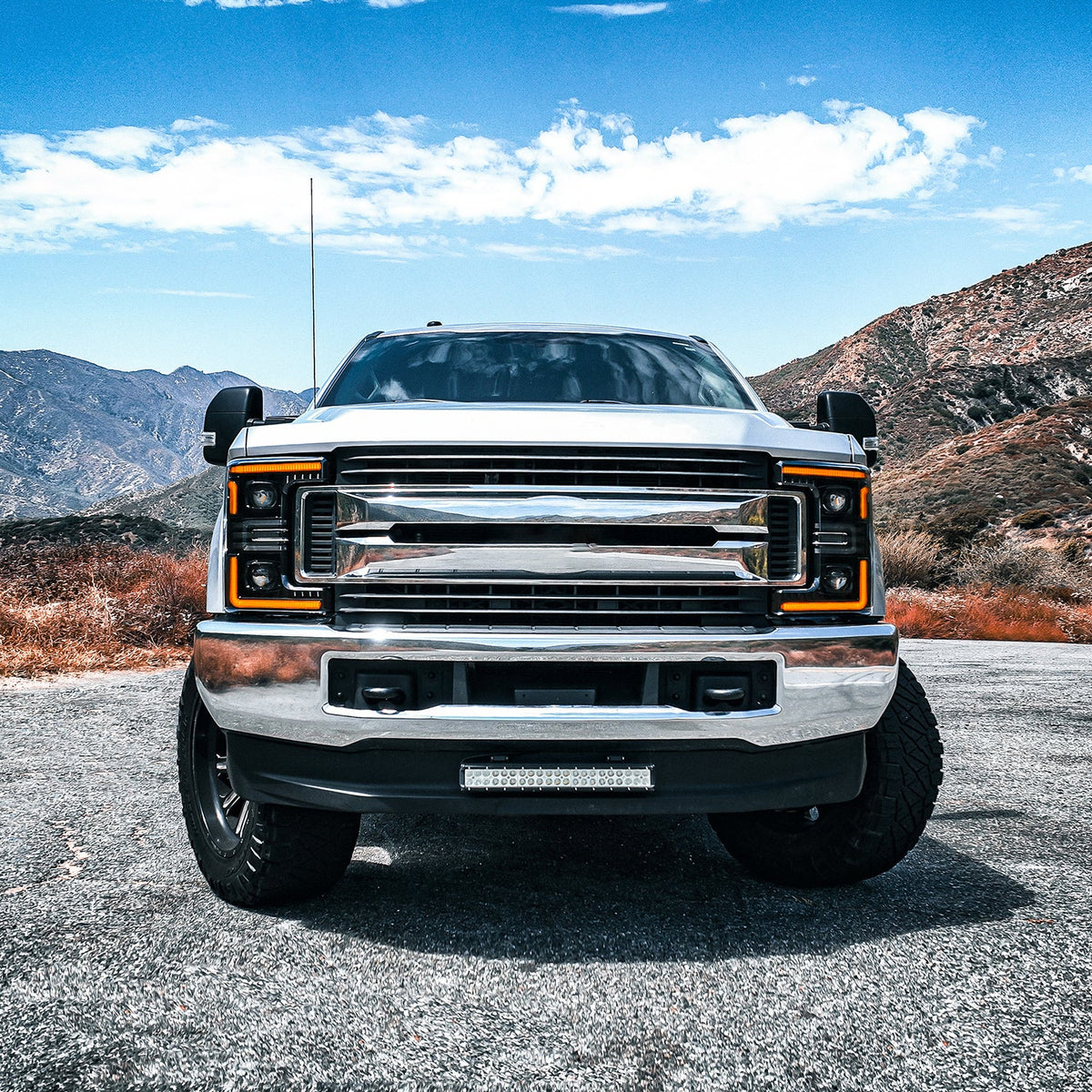 AlphaRex MK II LUXX-Series LED Projector Headlights for Ford Super Duty - Chrome