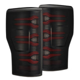 AlphaRex LUXX-Series LED Tail Lights (Without BLIS) for Ford Super Duty - Black Red