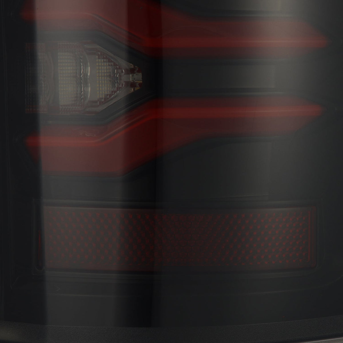 AlphaRex LUXX-Series LED Tail Lights (Without BLIS) for Ford Super Duty - Black Red