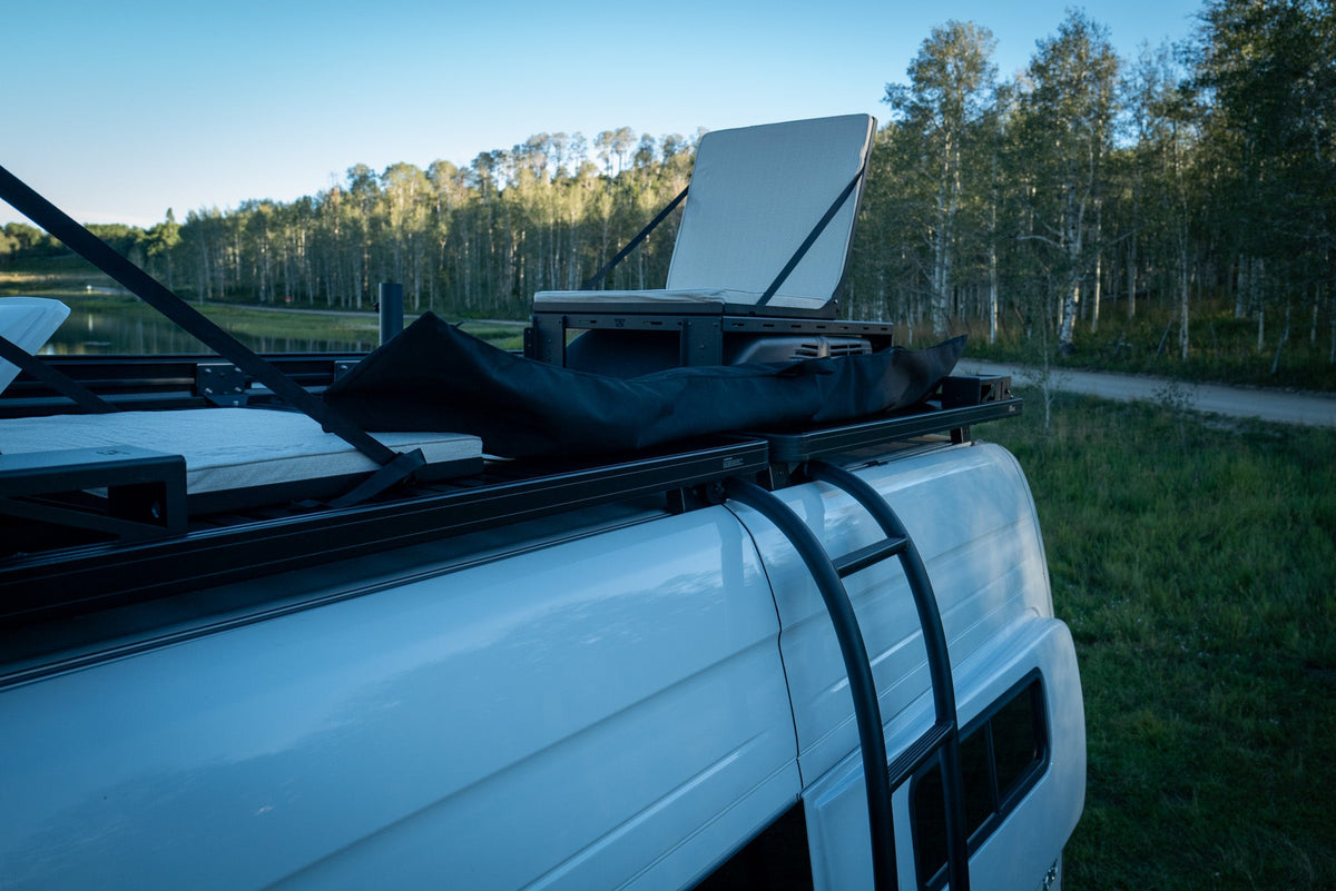 Canyon Adventure Vans Rooftop Lounge seating system for van roof racks