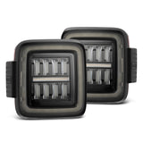AlphaRex NOVA-Series Prismatic LED Tail Lights for Jeep Wrangler - Black Smoke