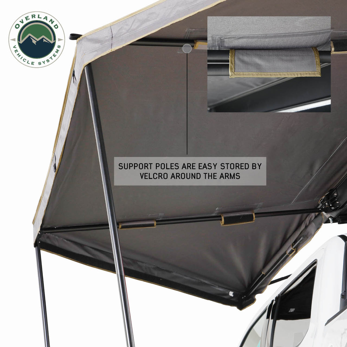 Overland Vehicle Systems HD Nomadic 180 LTE awning in dark grey with black travel cover - view 7