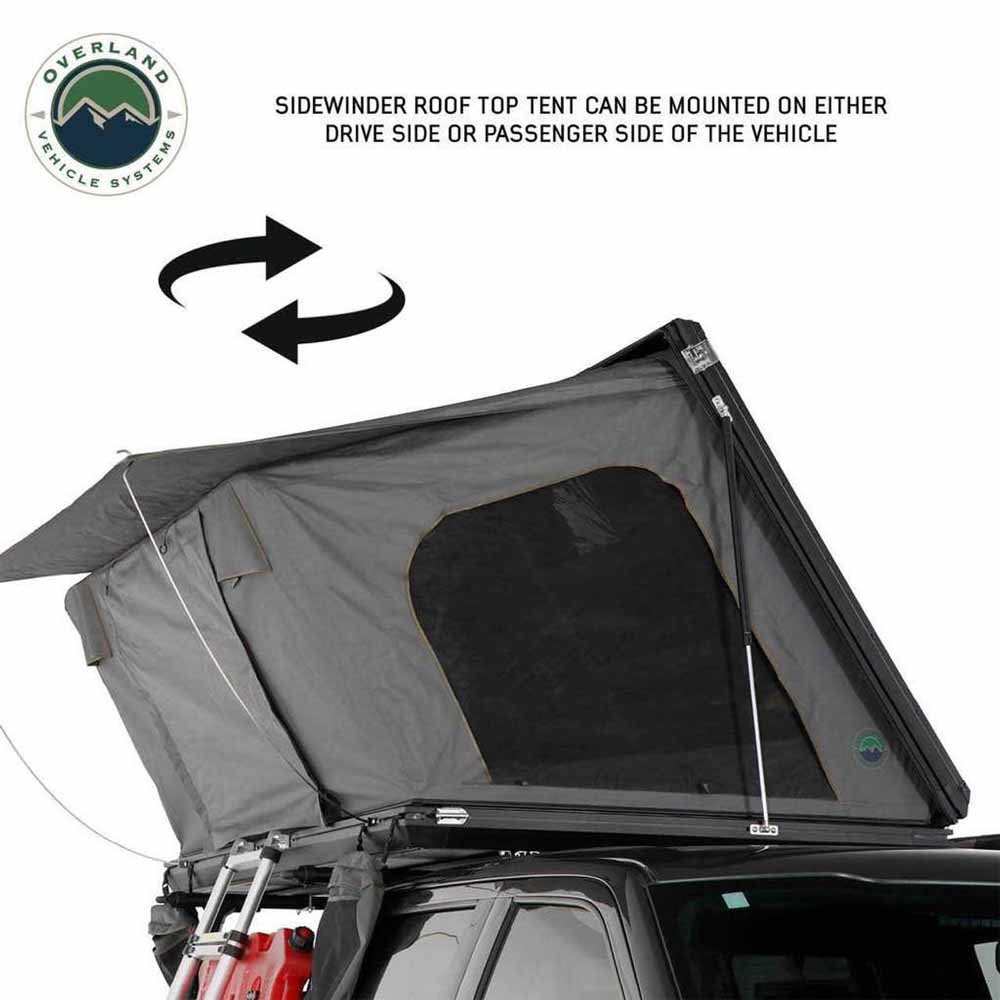 Overland Vehicle Systems HD Sidewinder 2 person side load aluminum hard shell roof top tent - view 4