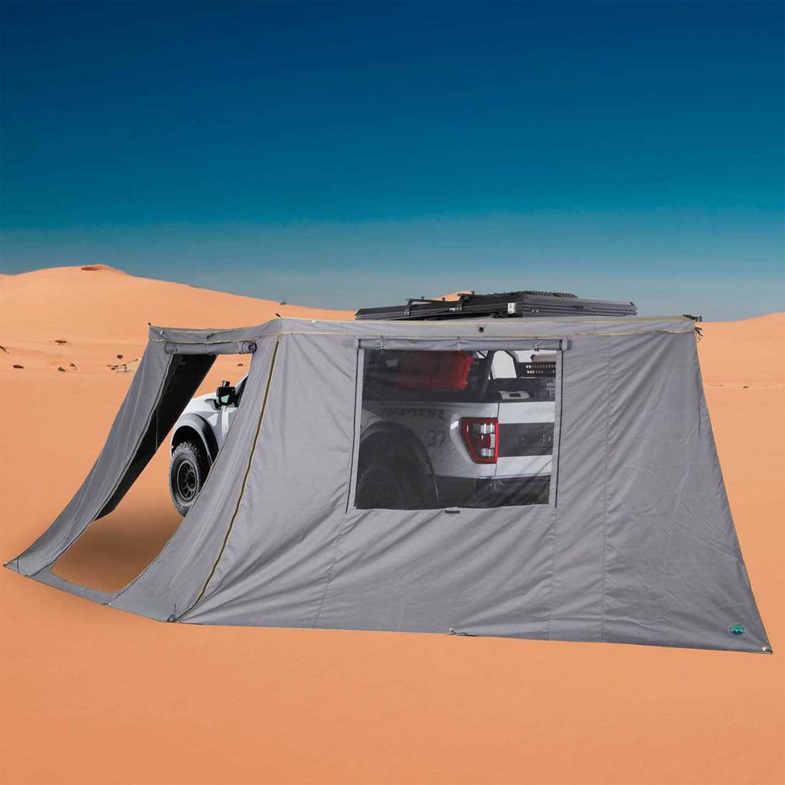 Overland Vehicle Systems HD Nomadic 180 degree awning side wall with window - view 3