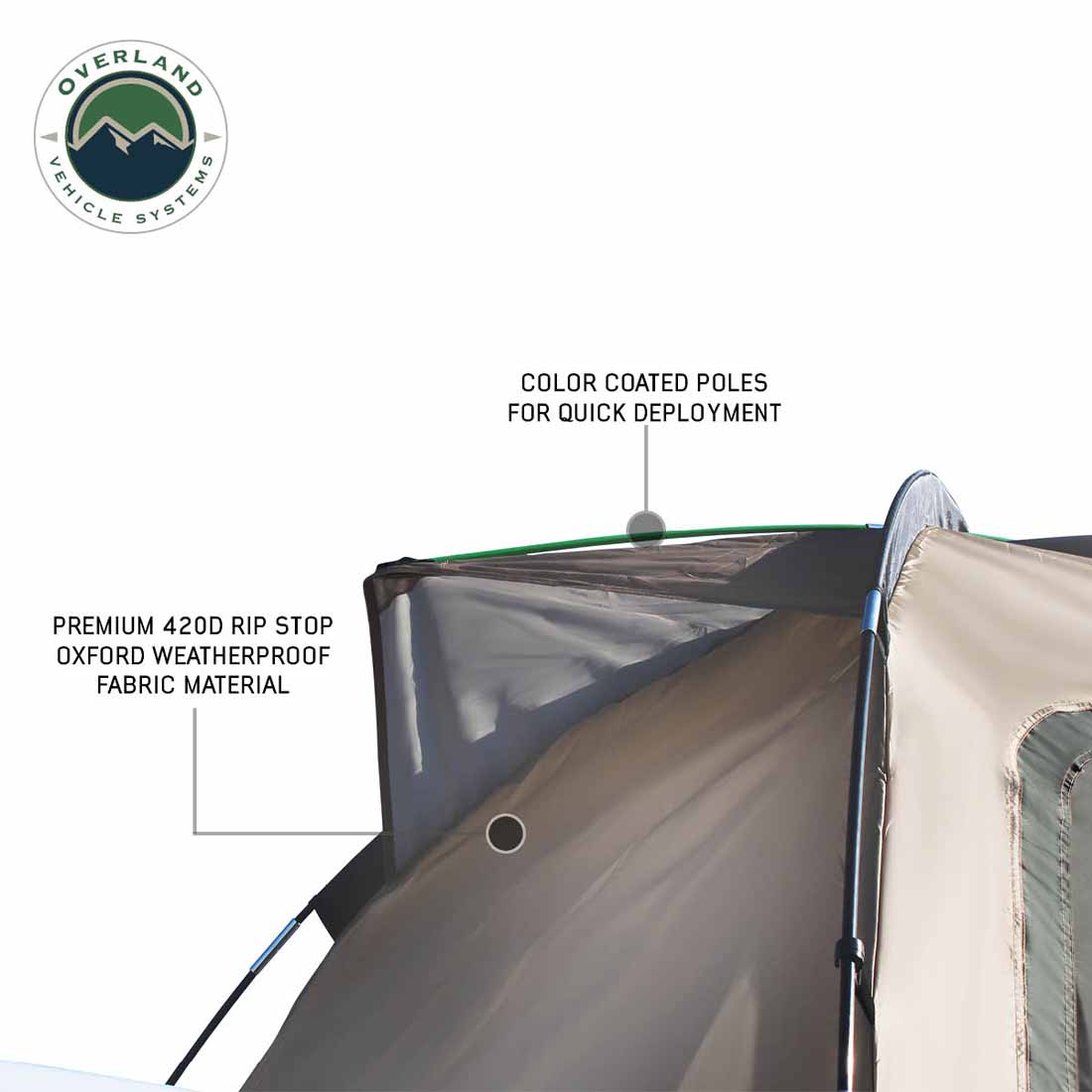 Overland Vehicle Systems LD TACT truck bed tent with PVC floor - view 10