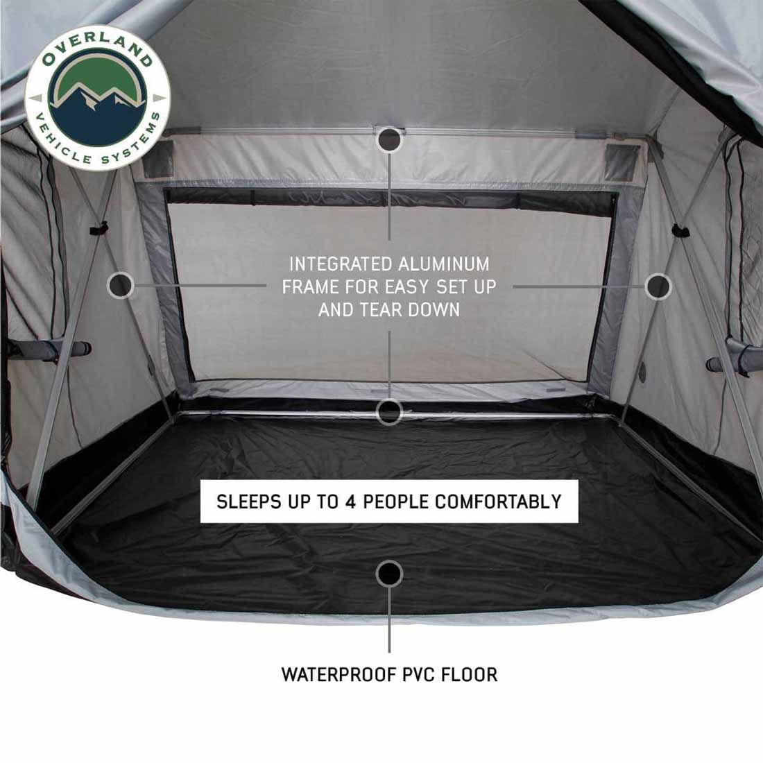 Overland Vehicle Systems LD P.S.T. portable safari ground tent, large, grey - view 3