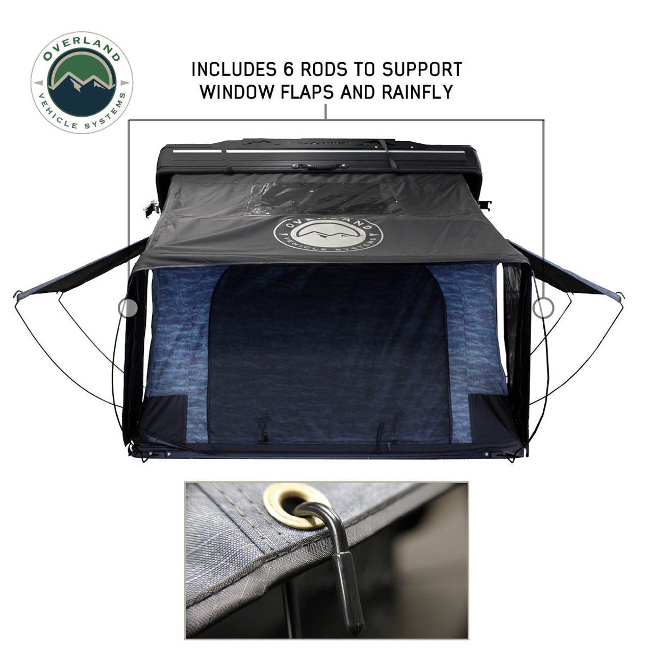 XD Everest Cantilever Aluminum Roof Top Tent - Grey Body & Black Rainfly