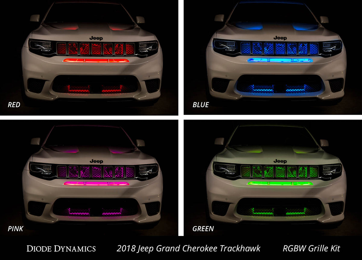 Diode Dynamics RGBW Multicolor Grille LED Kit for trucks and SUVs – installed examples