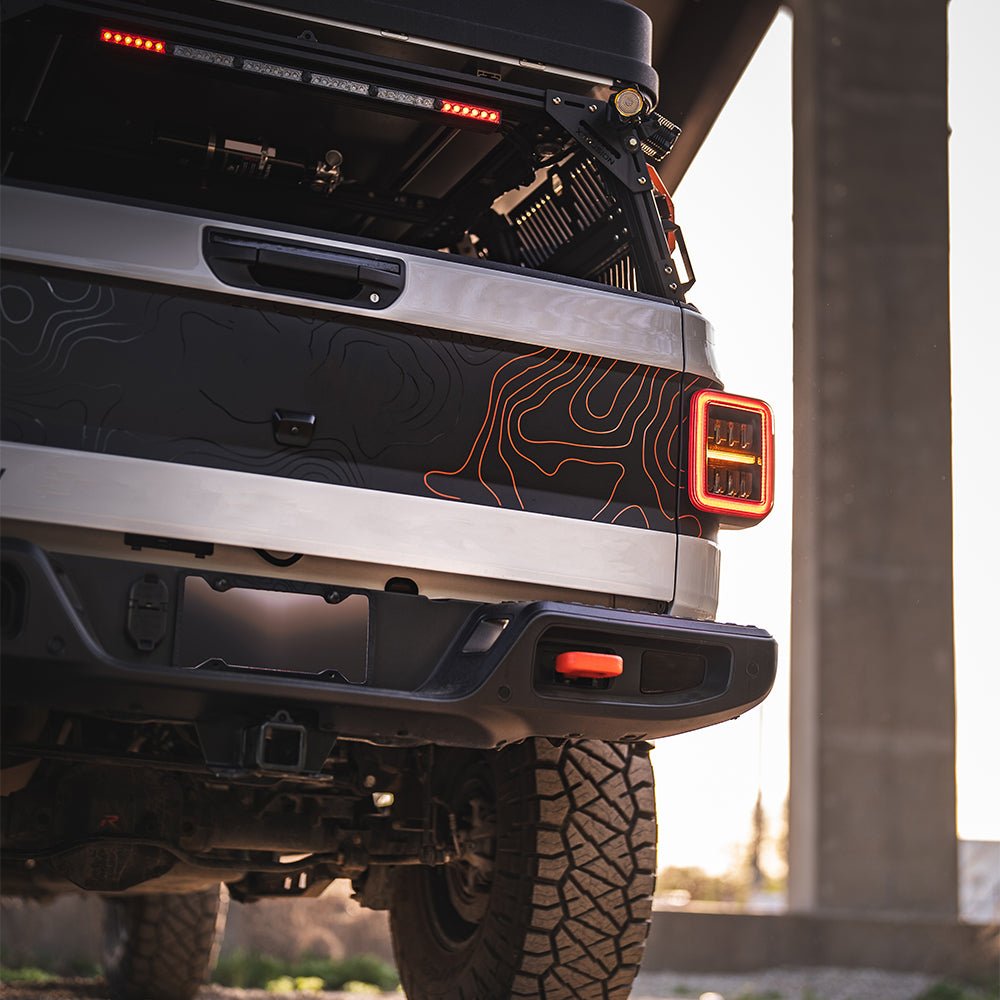 AlphaRex NOVA-Series Prismatic LED Tail Lights for Jeep Gladiator - Black Smoke