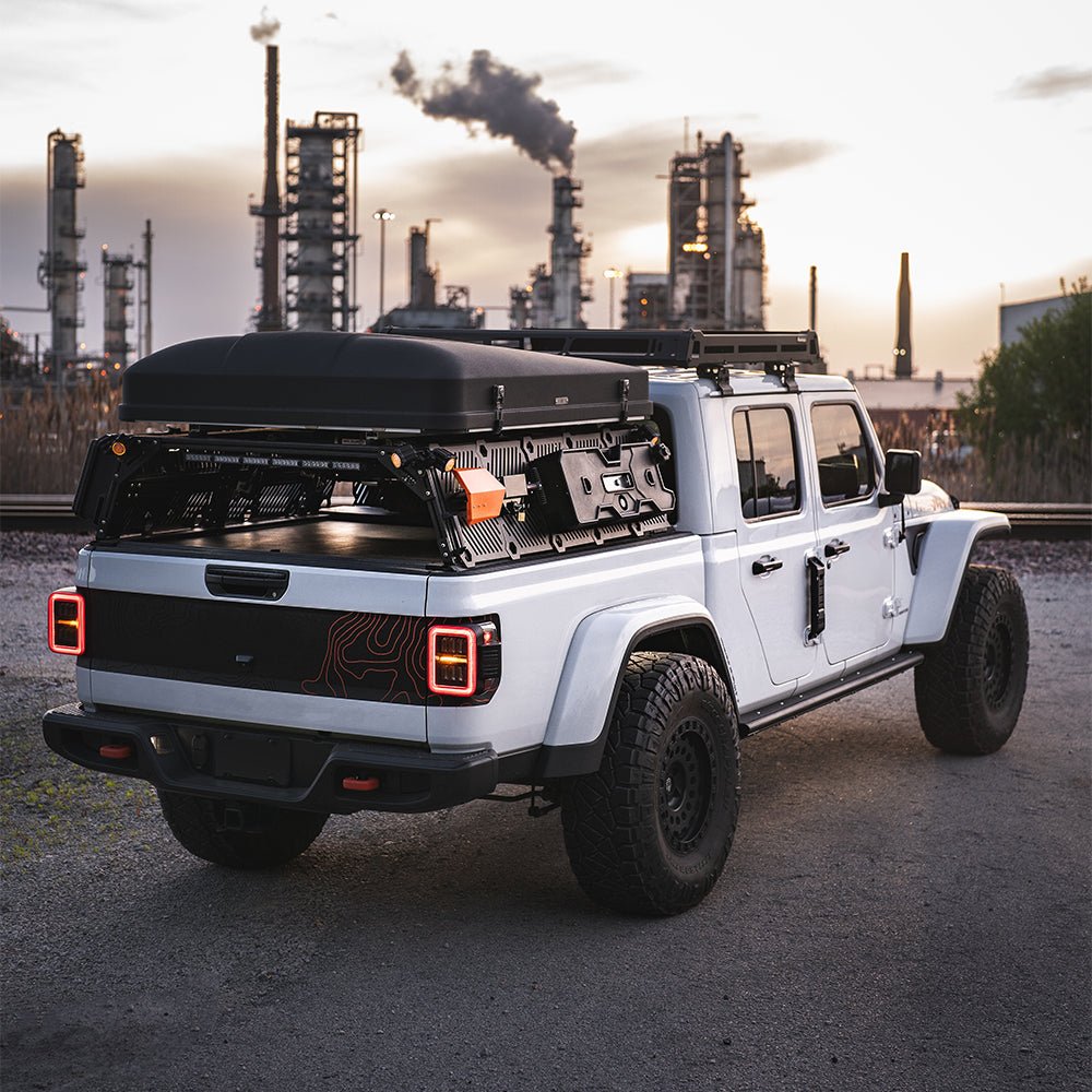 AlphaRex NOVA-Series Prismatic LED Tail Lights for Jeep Gladiator - Black Smoke
