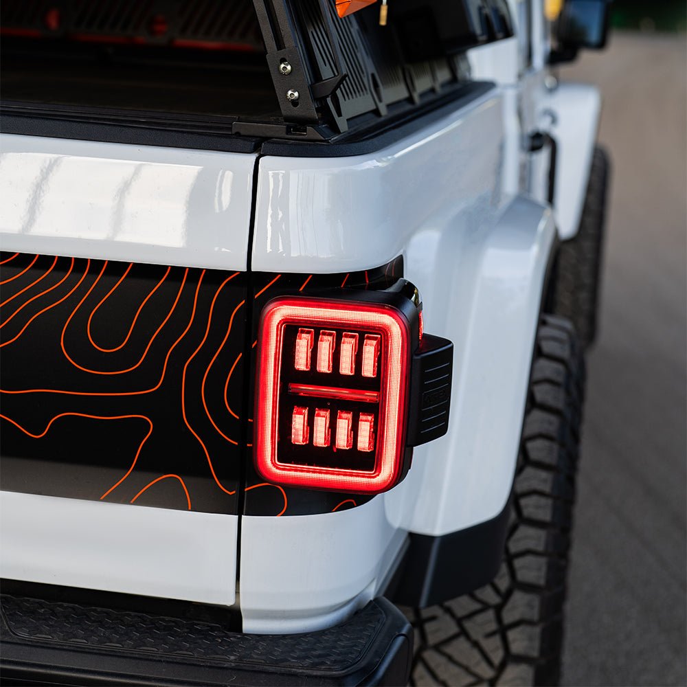 AlphaRex NOVA-Series Prismatic LED Tail Lights for Jeep Gladiator - Chrome