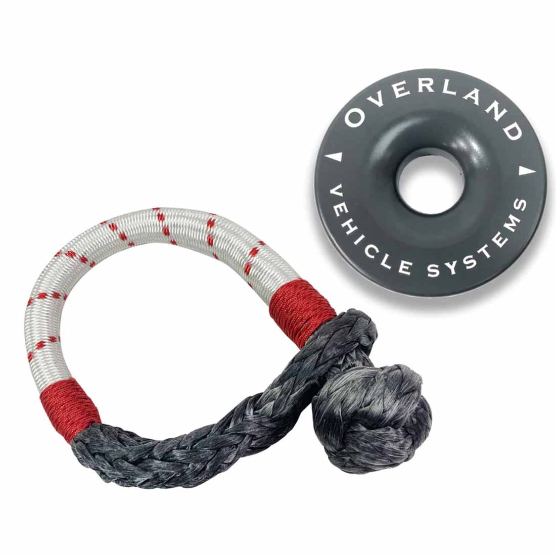 Overland Vehicle Systems 7/16 inch soft shackle and 4 inch recovery ring combo kit