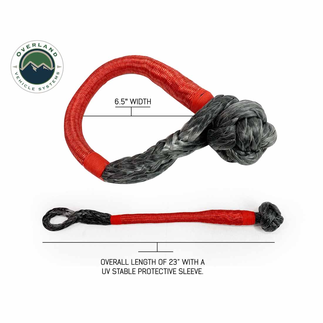 Overland Vehicle Systems 5/8 inch soft shackle and 6.25 inch black recovery ring combo kit - view 6