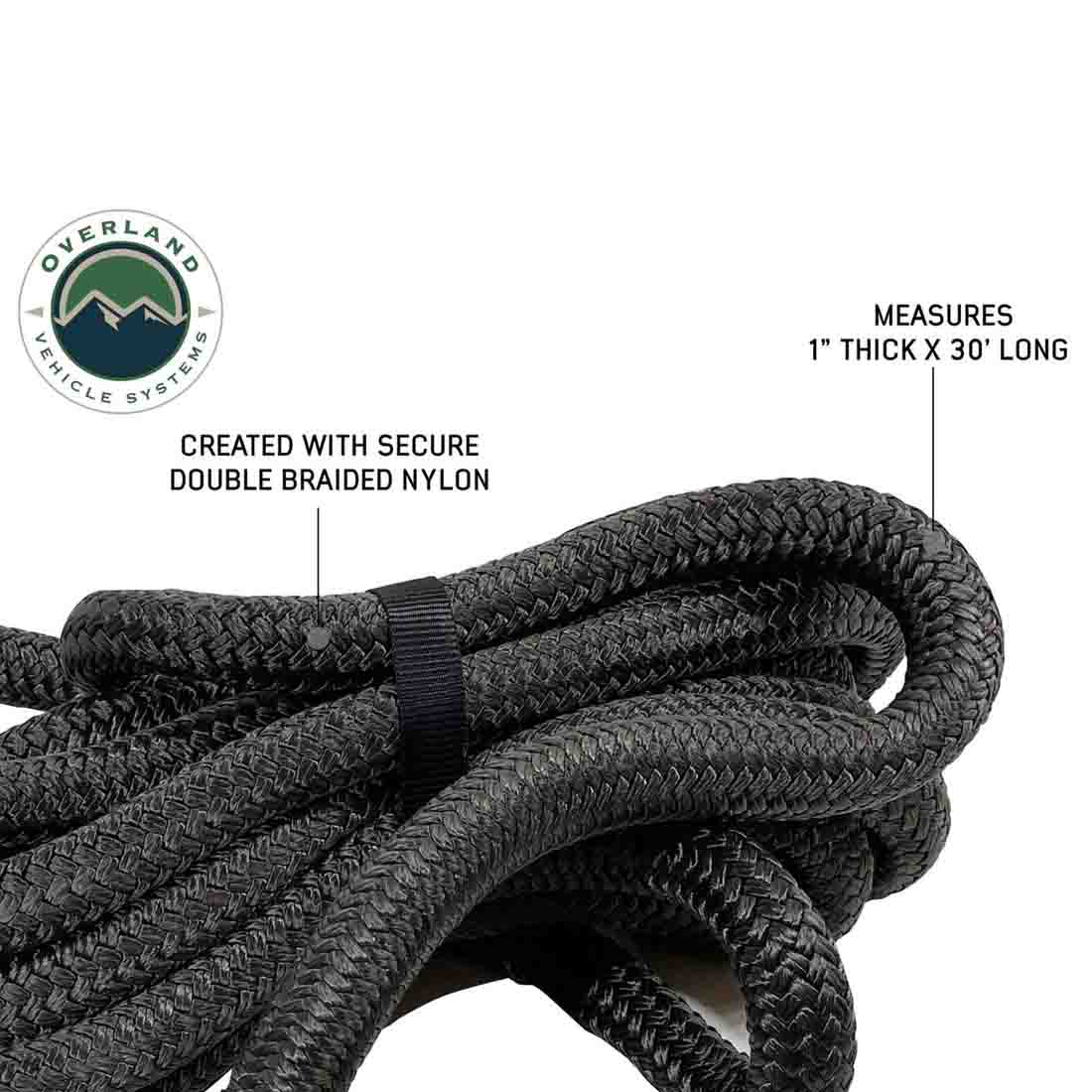 Overland Vehicle Systems Brute kinetic recovery rope 1 inch x 30 foot with storage bag - view 4
