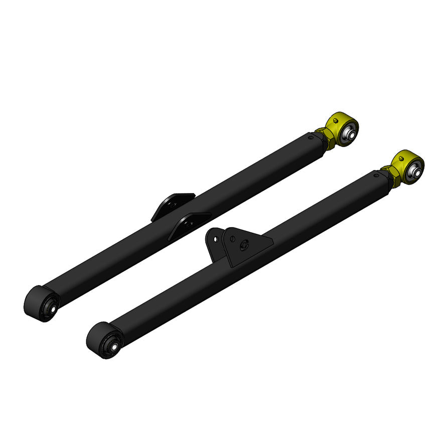Heavy-duty adjustable rear control arms for Toyota 4Runner or Tacoma, black with yellow joints