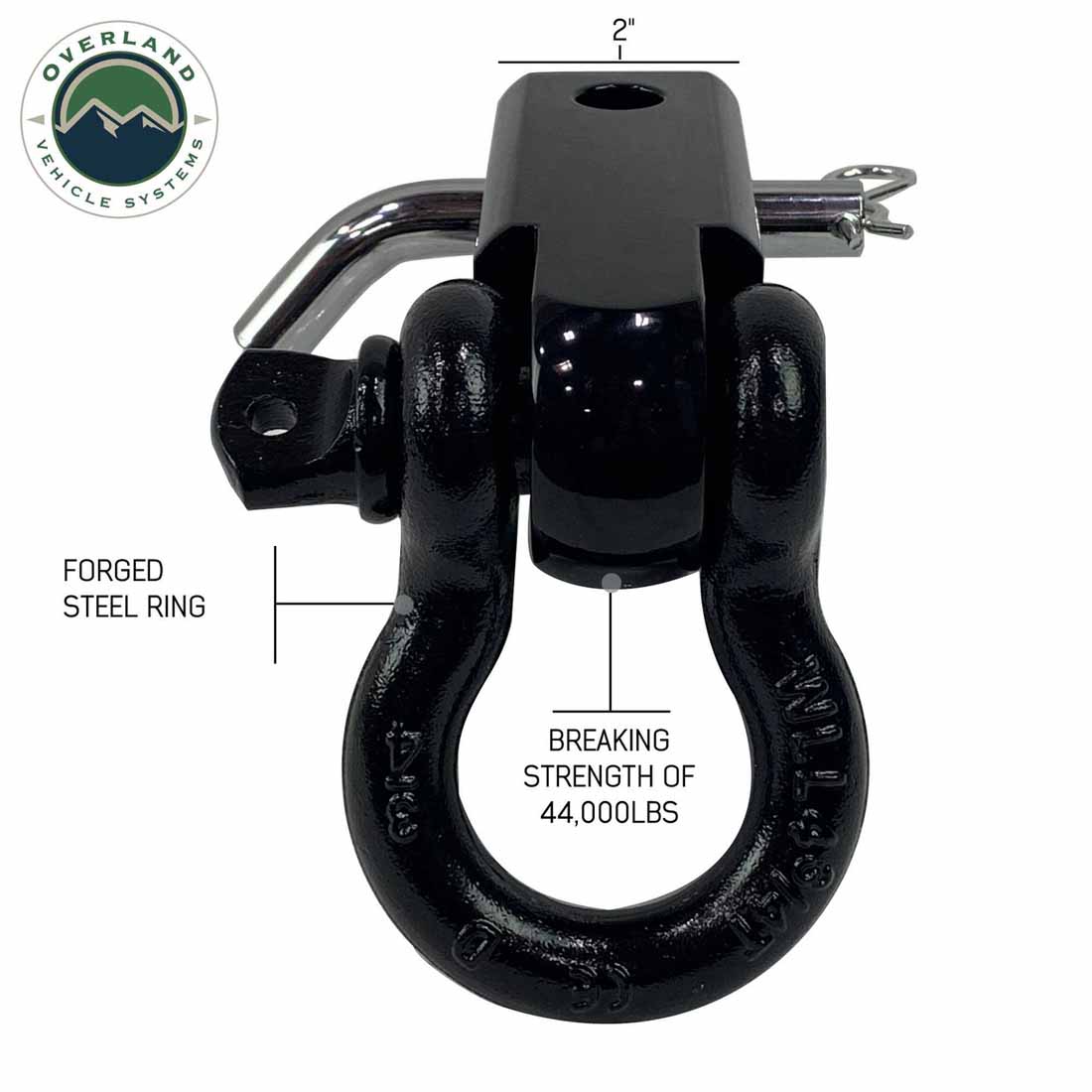 Overland Vehicle Systems receiver mount recovery shackle 3/4 inch - view 3