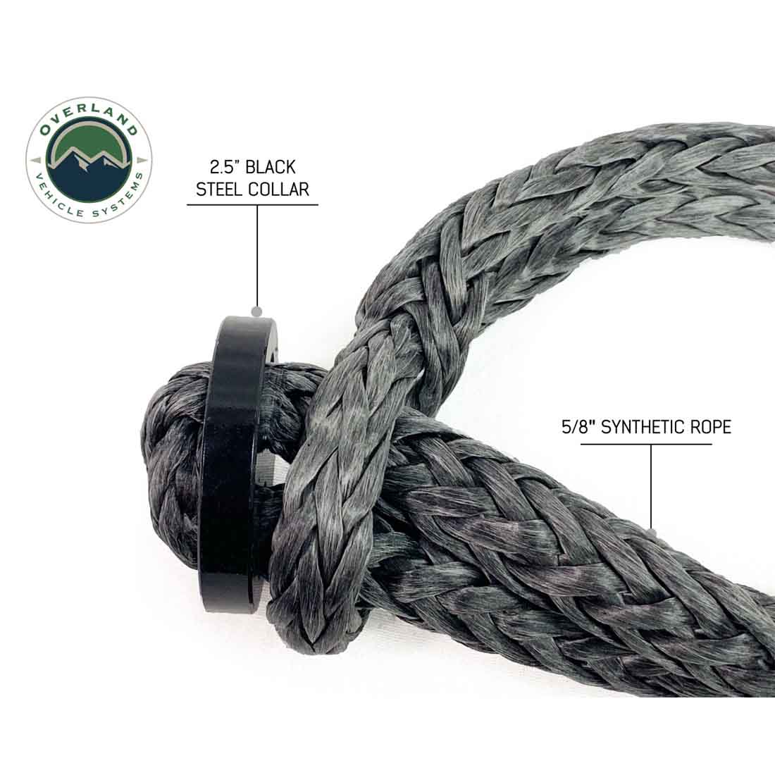 Overland Vehicle Systems 7/16 inch soft shackle with collar and storage bag - view 4
