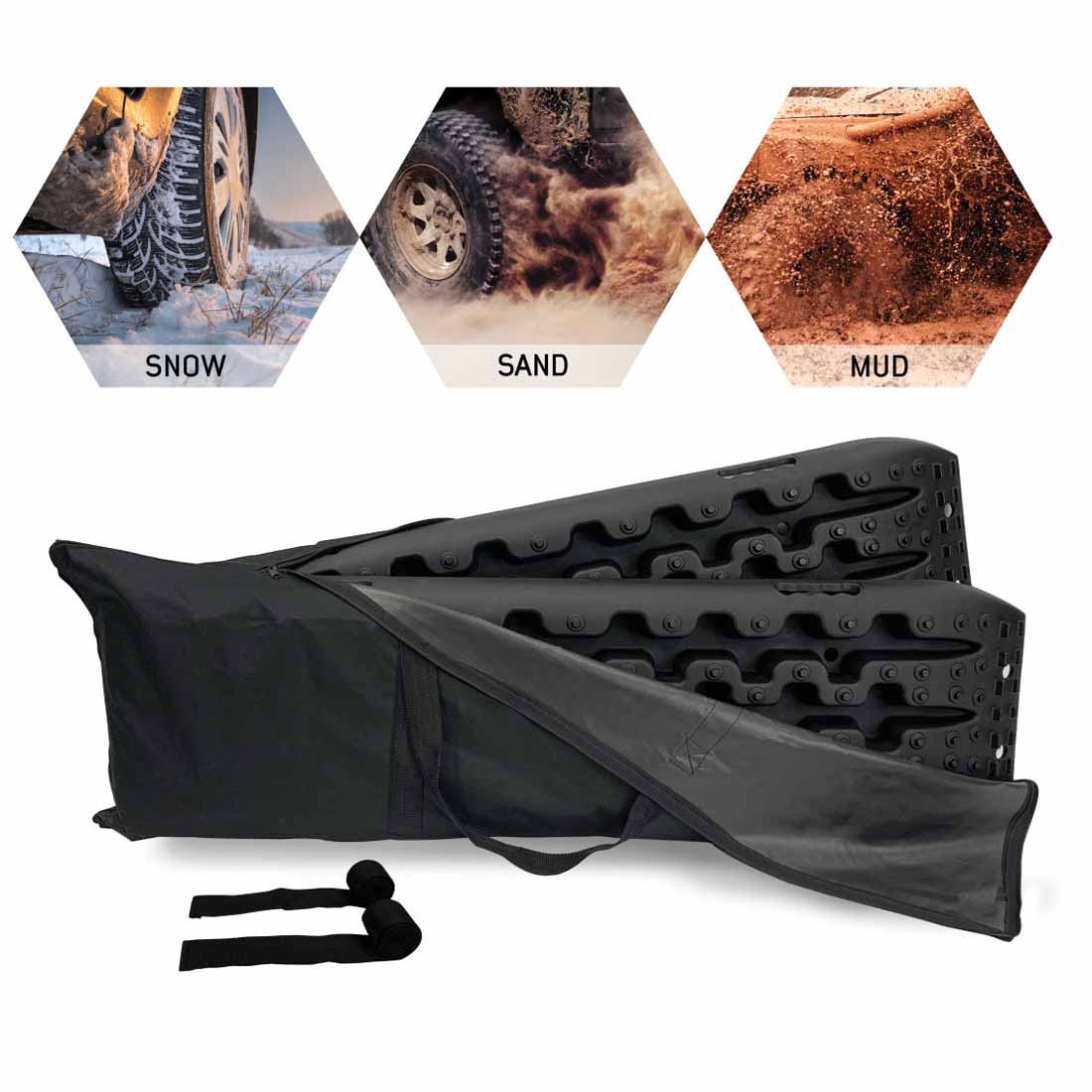 Overland Vehicle Systems recovery ramp with pull strap and storage bag - view 8