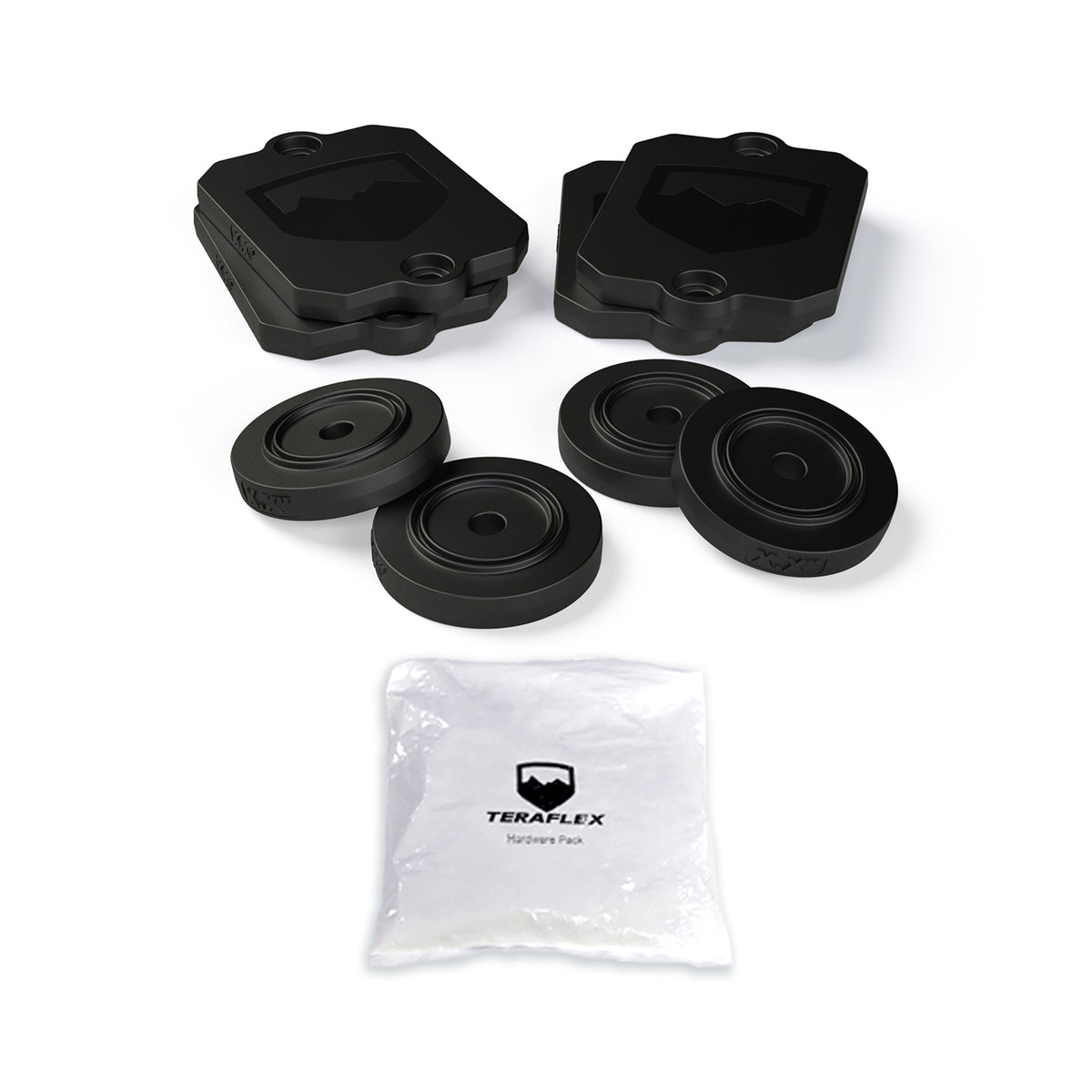 TeraFlex JL: 0.5" Bump Stop Strike Pad Shim Kit - Front & Rear