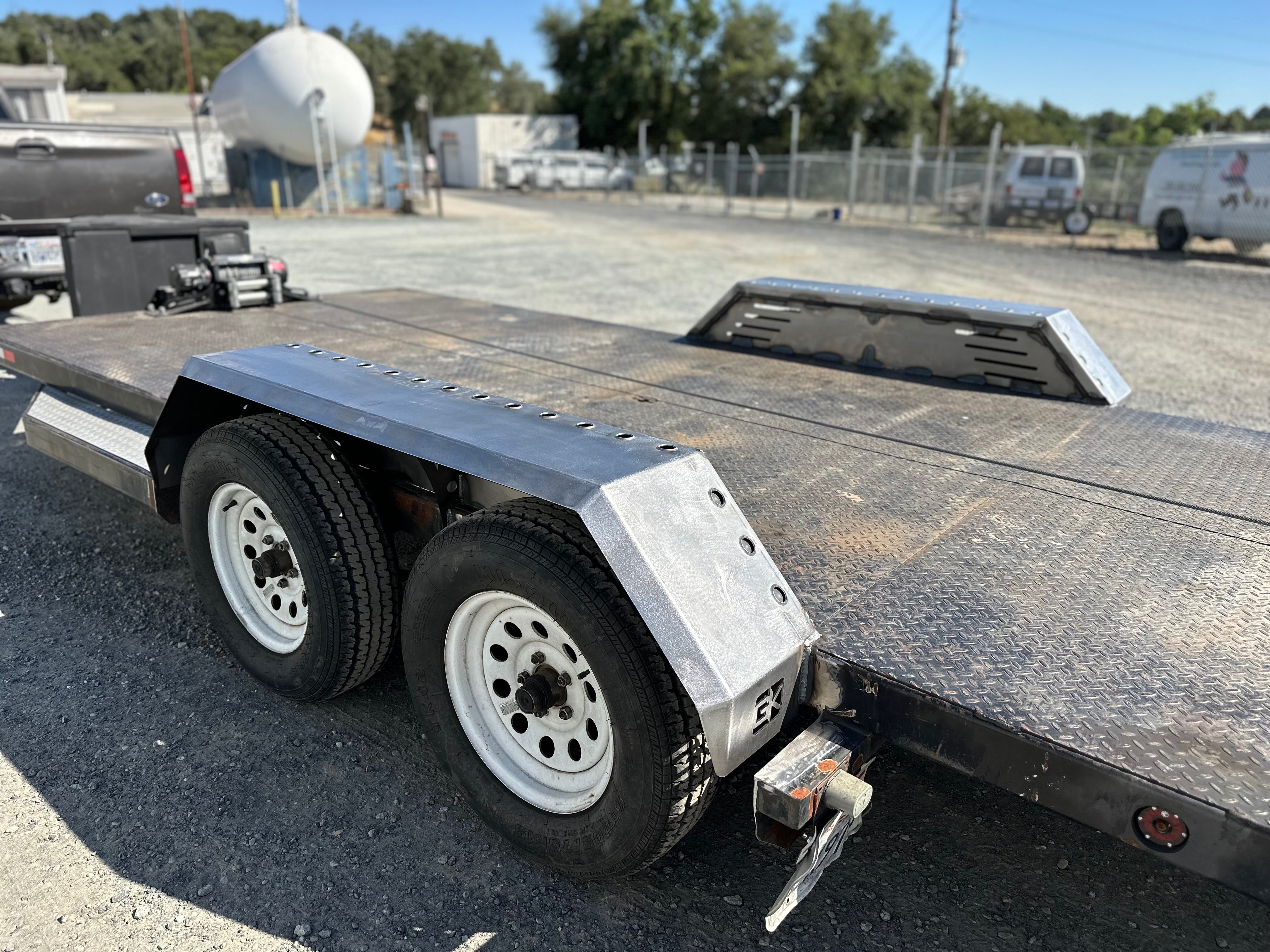 Heavy Duty Weld on DIY Drive Over Trailer Fender Kit Bare Steel - Pair