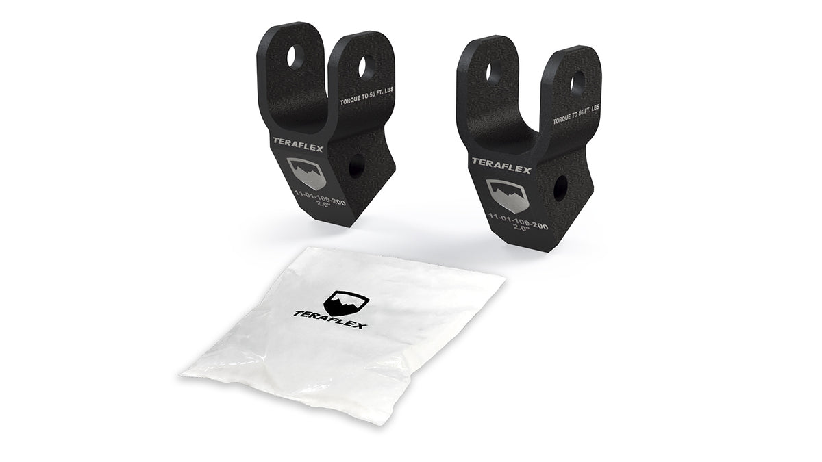TeraFlex JL / JT: 2" Shock Extension Bracket Kit - Front (2-2.5" Lift)