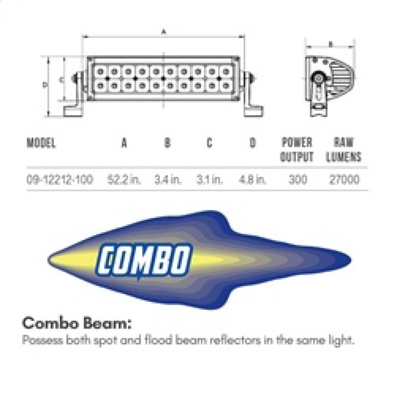 Westin B-FORCE Double Row LED Light Bar, 10 in. Combo