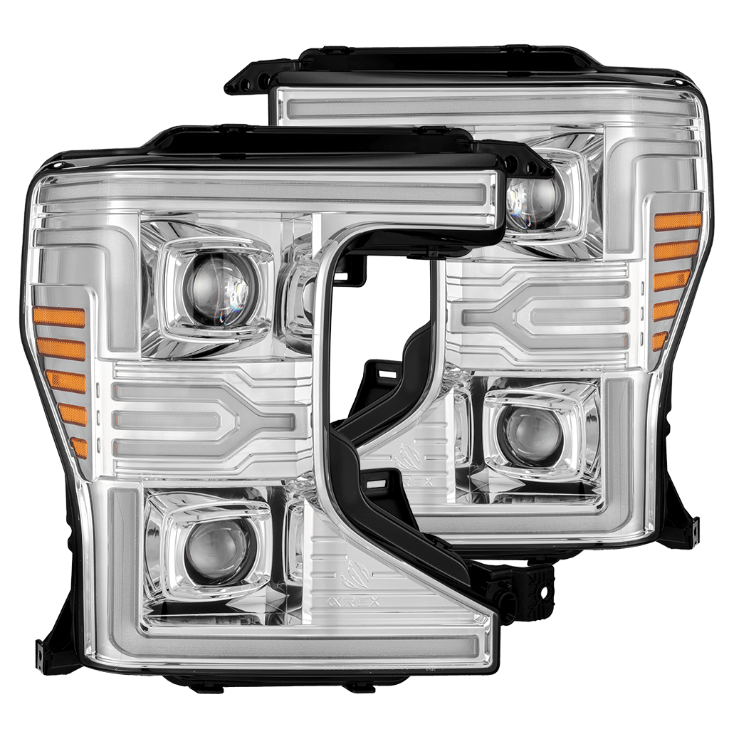 AlphaRex LUXX-Series LED Projector Headlights for Ford Super Duty - Chrome