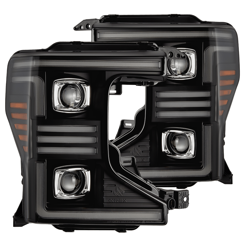 AlphaRex PRO-Series Halogen Projector Headlights for Ford Super Duty - Black