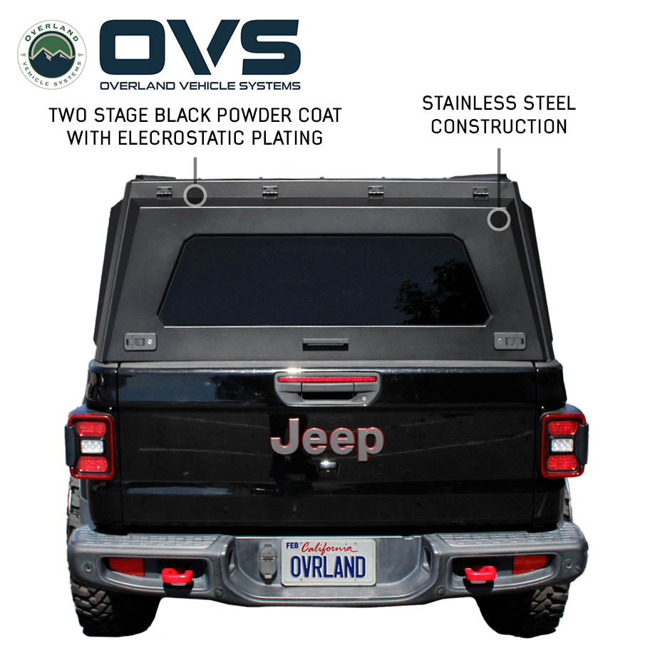 OVS Expedition PRO+ truck cap with full windows for 2020-2027 Jeep Gladiator - view 10