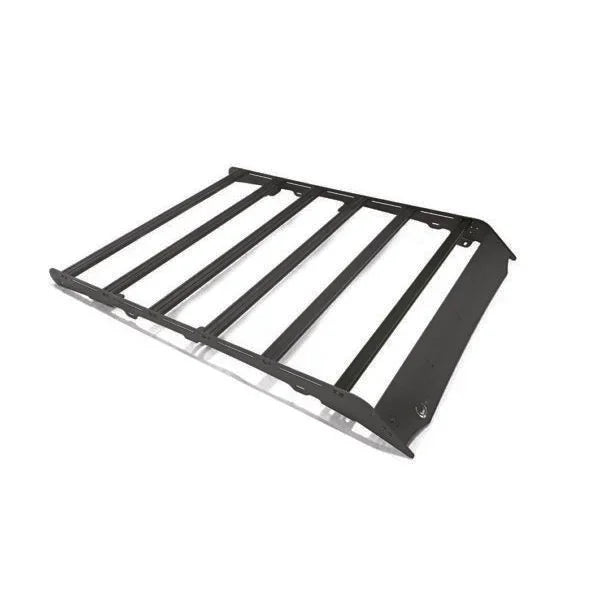 Black roof rack for Toyota Tundra overlanding gear, angled on white background