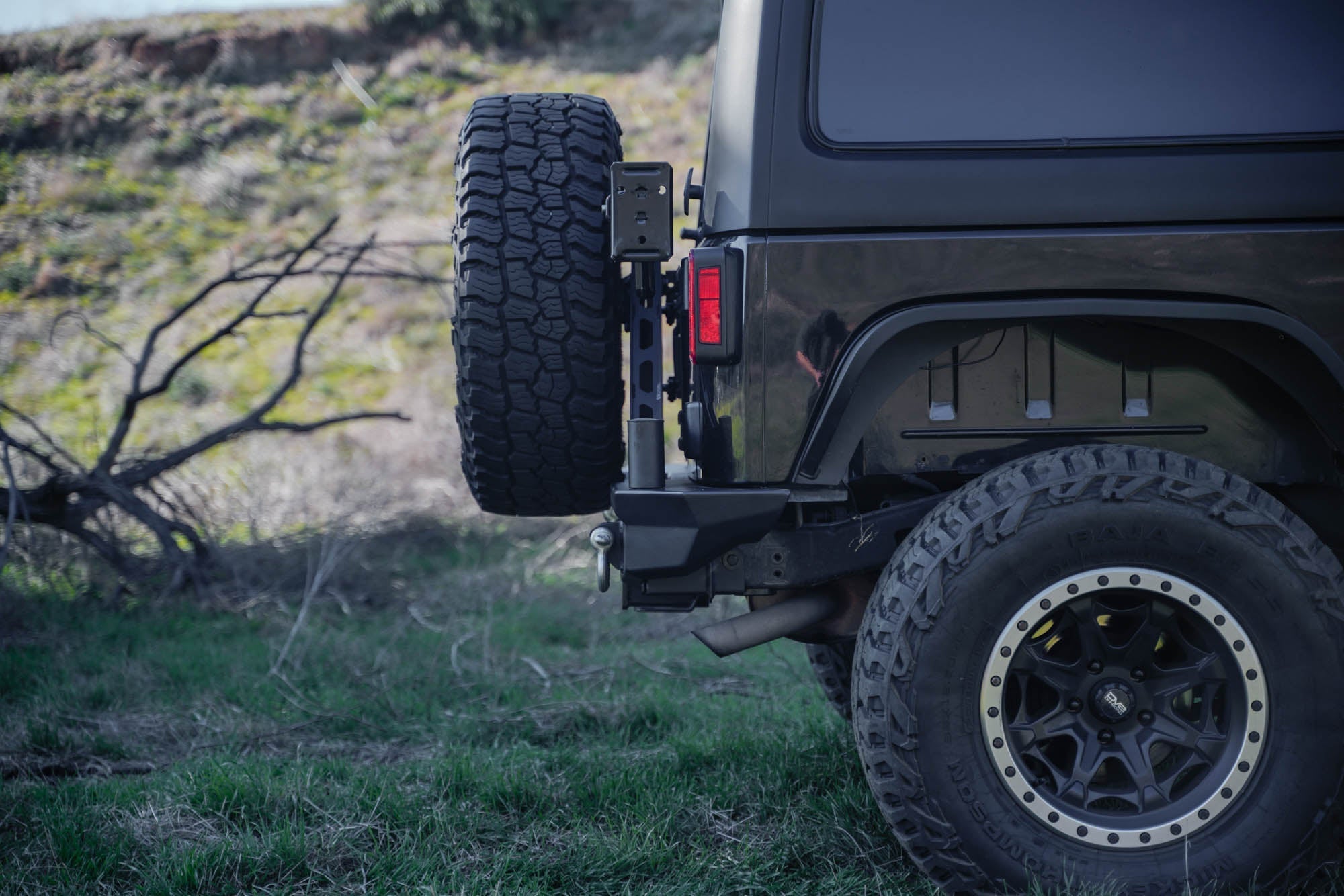 2007-2018-Wrangler-JK-Tire-Carrier-for-MTO-Bumper-Installed-6 - NVMOS