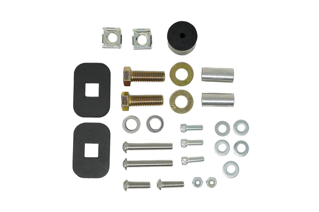 Toyota Tundra side bed MOLLE system hardware kit with bolts, washers, spacers, and brackets