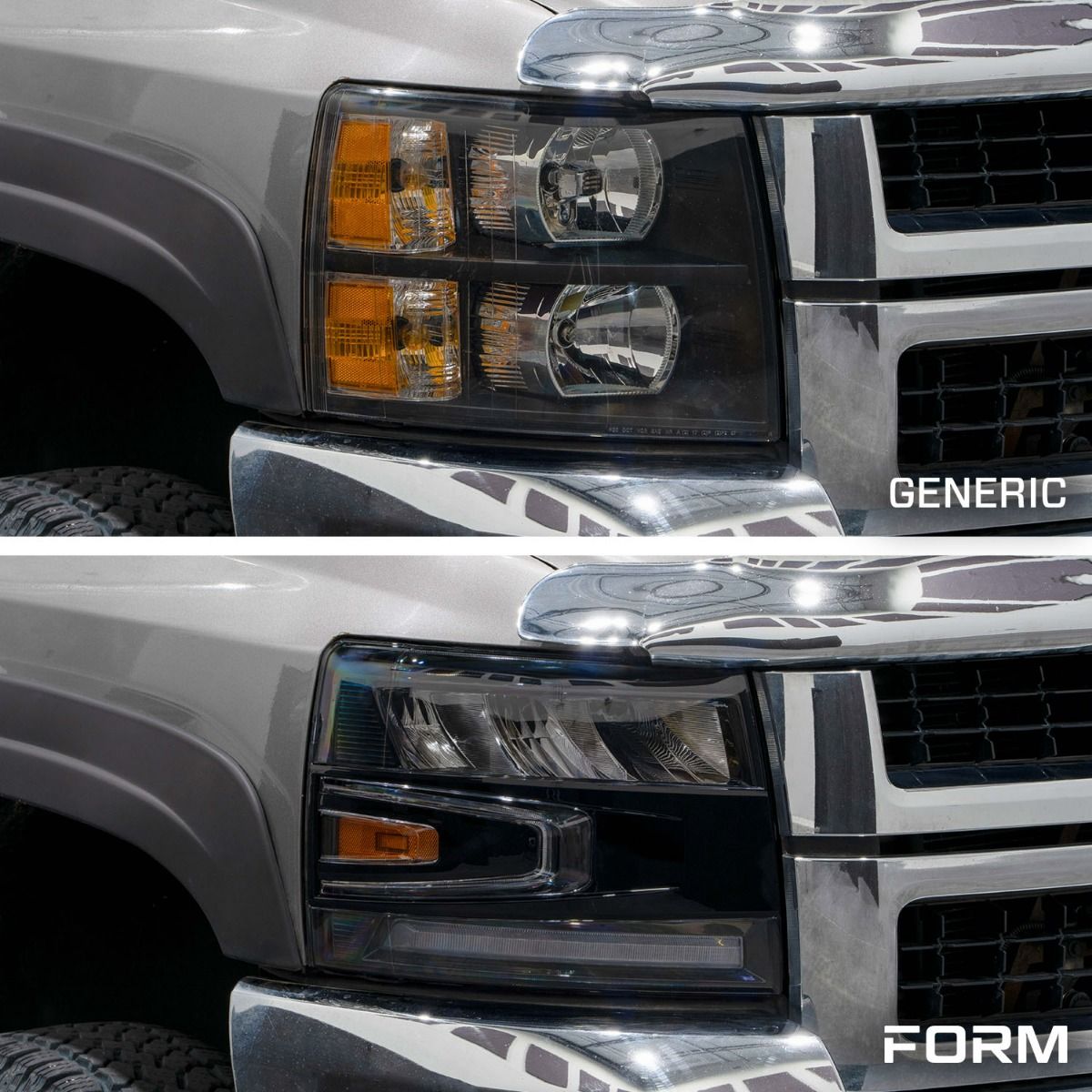 FORM Lighting 2007-2013 Chevrolet Silverado LED Reflector Headlights (pair)