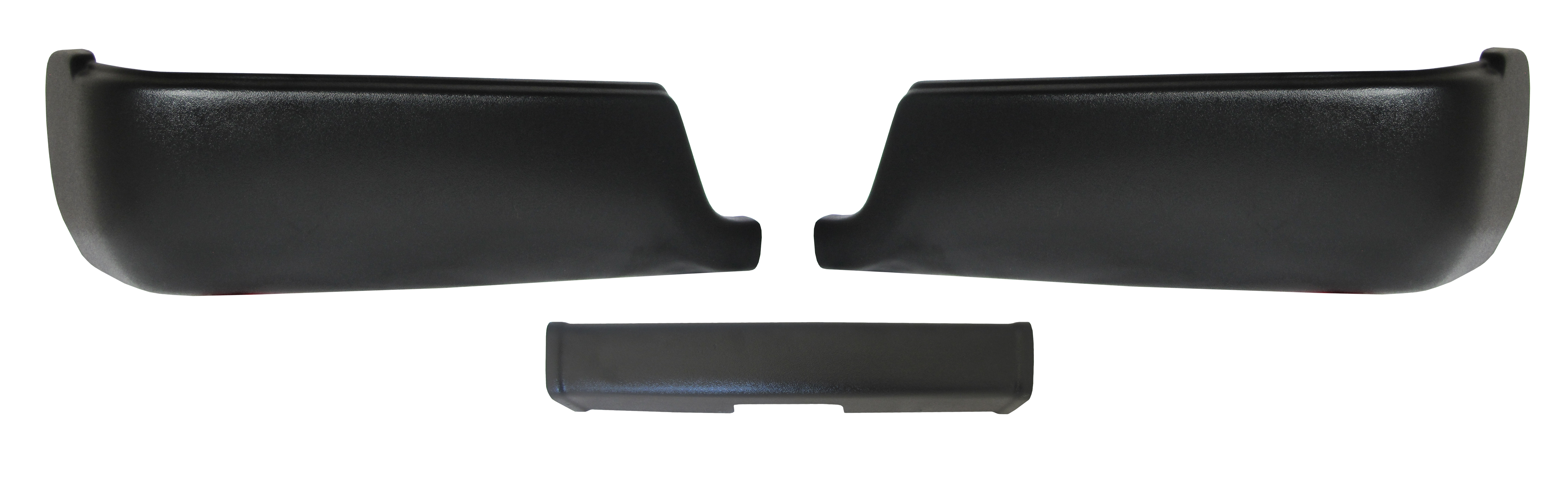 2009-2018 Ram - Rear BUMPERSHELLZ™ in textured TPO - Chrome Delete Truck Bumper Caps Chrome Delete Kit without reverse sensors, without exhaust Cut Outs
