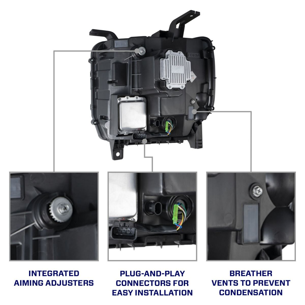Form Lighting Sequential LED Projector Headlights for GMC Sierra 1500 2014-2018 - feature infographic 2