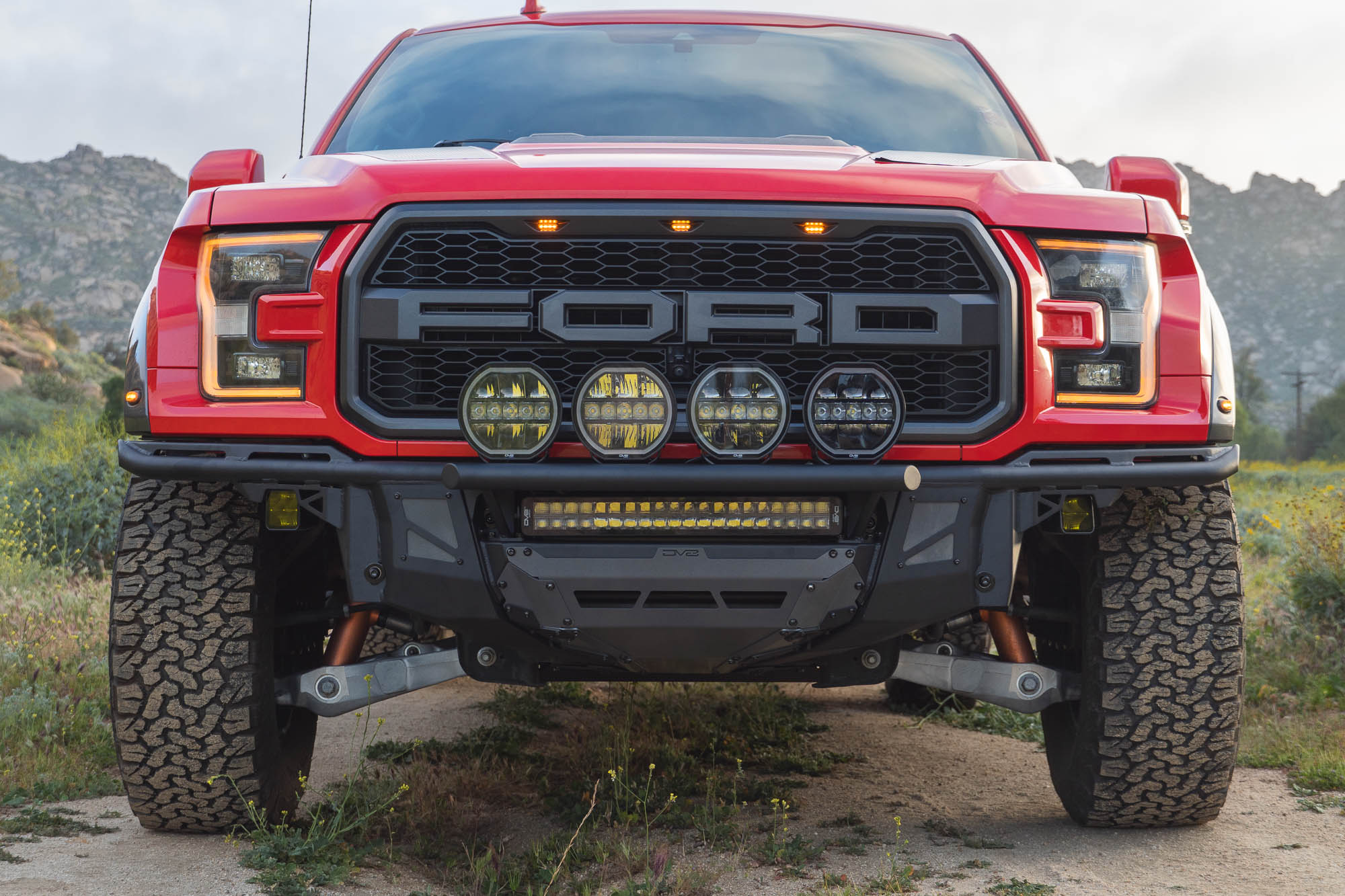 2017-2020-Ford-F-150-Raptor-Tube-Front-Bumper-Installed-6 - NVMOS