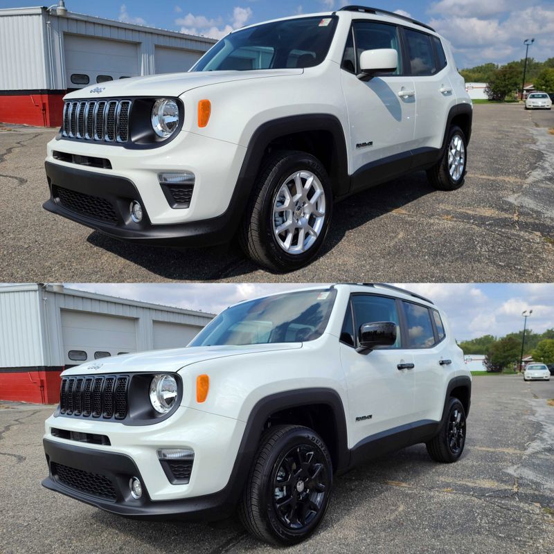 ABS6503BLK 19-22 Jeep Renegade 2019 Late Model 7 PCS Gloss Black Tape-on Grille Overlay