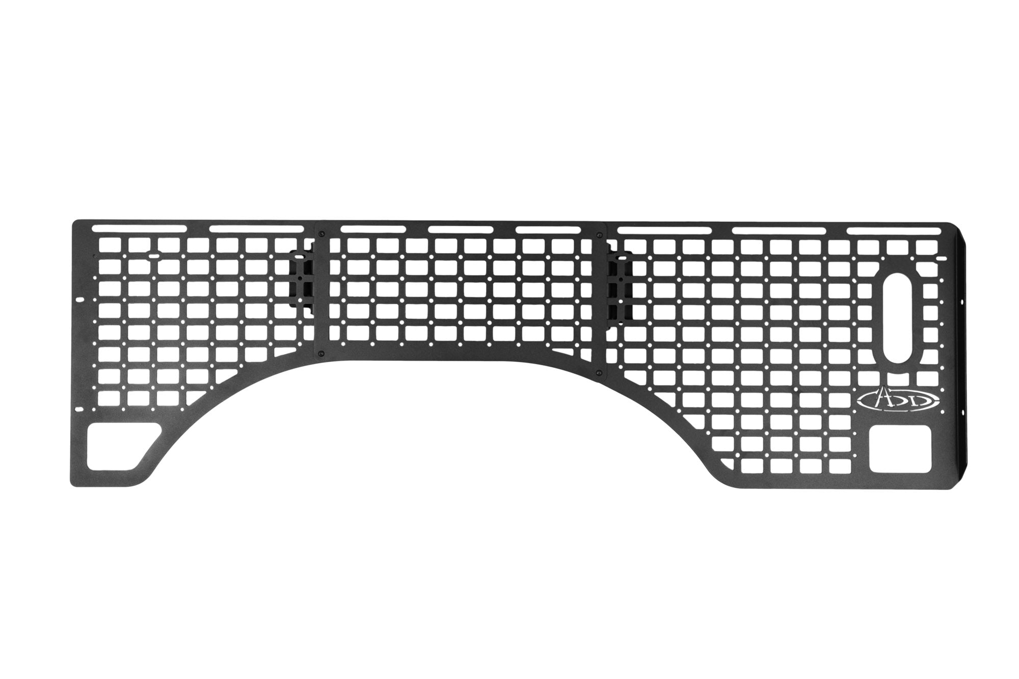 Ram 1500 and TRX bed side molle panel kit, black steel, grid pattern, cutout design